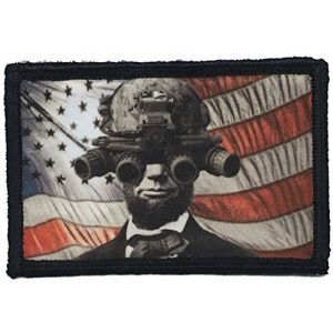 RedheadedTshirts Airsoft Morale Patch 1 Tactical Abraham Lincoln Morale Patch 2x3" Hook and Loop Made in The USA!