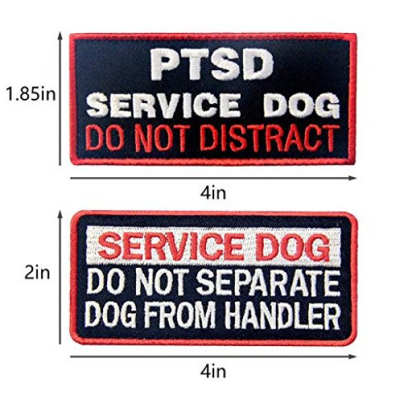 TailWag Planet Airsoft Morale Patch 4 Service Dog in Training Working No Touch PTSD Do Not Distract Vest/Harnesses Tactical Morale Patch Embroidered Badge Fastener Hook & Loop Emblem, 6 Pcs