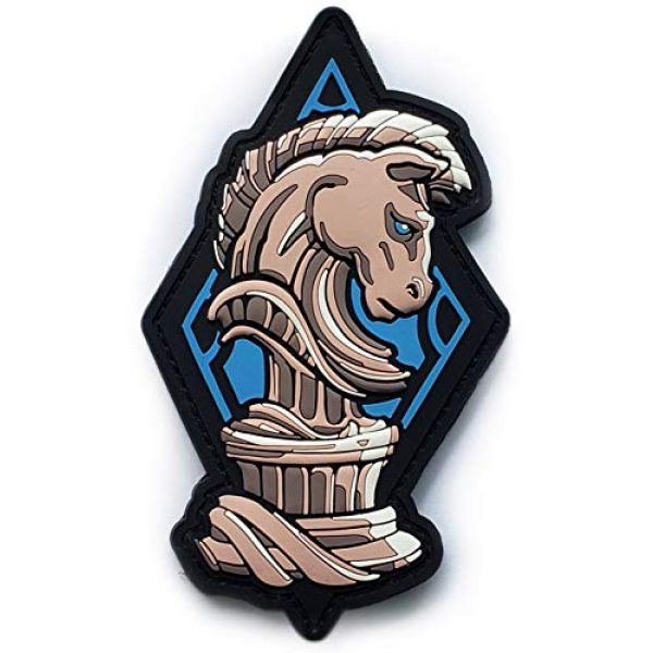 Generic Airsoft Morale Patch 1 PVC Chess Knight Morale Tactical Patch with Hook and Loop Backing, 5" tall