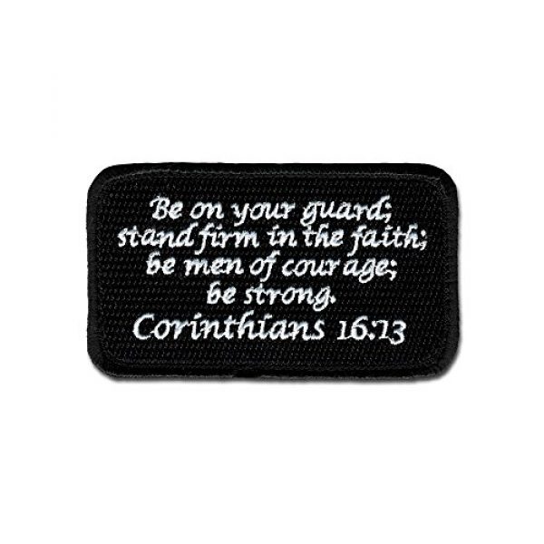 BASTION Airsoft Morale Patch 1 BASTION Morale Patches (Corinthians 16:13 Choose Color) | 3D Embroidered Patches with Hook & Loop Fastener Backing | Well-Made Clean Stitching | Christian Patches for Tactical Bag, Hats & Vest (Black)