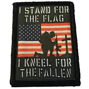 RedheadedTshirts Airsoft Morale Patch 1 I Stand for The Anthem and Kneel for The Fallen Morale Patch NFL Protest 2x3" Made in The USA Hook and Loop