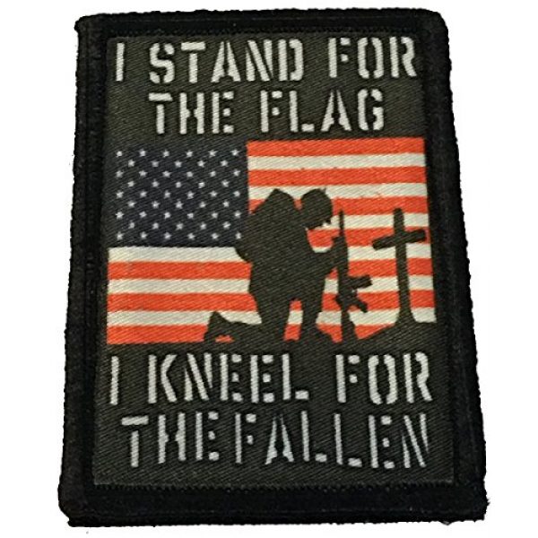 RedheadedTshirts Airsoft Morale Patch 1 I Stand for The Anthem and Kneel for The Fallen Morale Patch NFL Protest 2x3" Made in The USA Hook and Loop