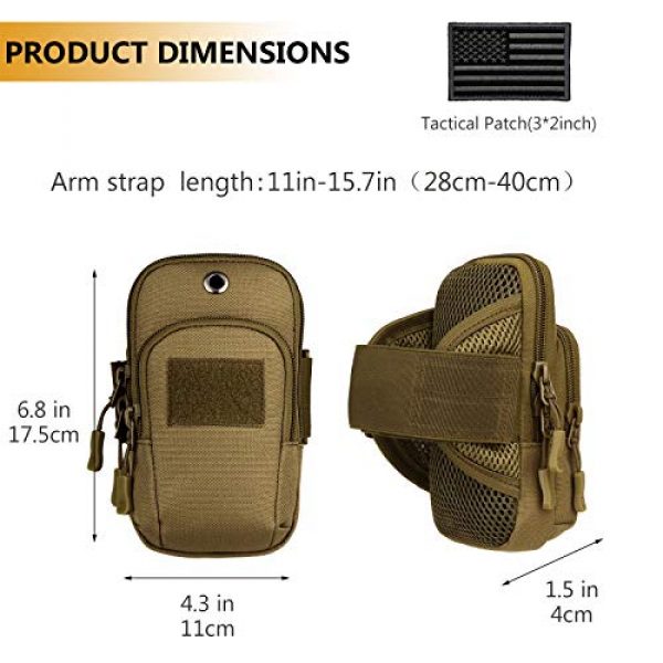 Protector Plus Tactical Pouch 5 Protector Plus Tactical Running Cell Phone Armband Case Holster Bag EDC Utility Gadget Gear Medical Pack Tool Pocket Purse (Patch Included)