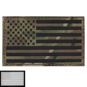 Tactical Freaky Airsoft Morale Patch 1 Big 3x5 Multicam Infrared IR USA American Flag IFF Tactical Morale Touch Fastener Patch