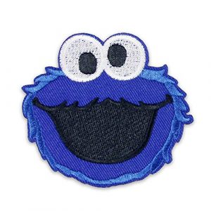 DOHAOOE Airsoft Morale Patch 1 Sesame Street Patch 1 Piece Cookie Monster Sew On/Iron On Patches for Jackets Backpacks Clothes Jeans Denim Hat Exquisite Embroidered Cartoon Applique DIY Decorations (Cookie Monster 1)