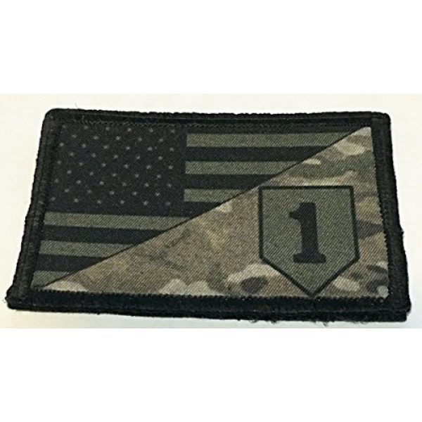 RedheadedTshirts Airsoft Morale Patch 1 Subdued 1st Infantry Division USA Flag Morale Patch Tactical Military. 2x3" Hook and Loop Made in The USA