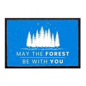 P PULLPATCH Airsoft Morale Patch 1 May The Forest Be with You Blue Morale Patch | Hook and Loop Attach for Hats, Jeans, Vest, Coat | 2x3 in | by Pull Patch