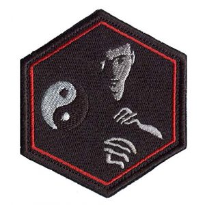Dark blue sea Airsoft Morale Patch 1 Dark blue sea Bruce lee Embroidery Patch Morale Patches Badge, Hook and Loop Fastener Backing Patches (Color : Black)