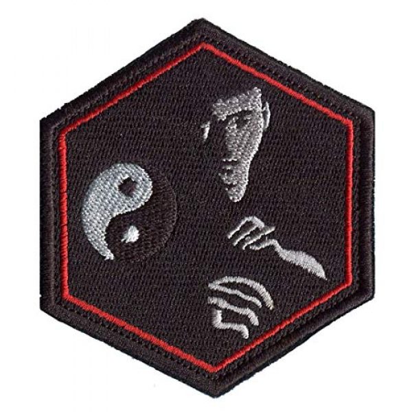 Dark blue sea Airsoft Morale Patch 1 Dark blue sea Bruce lee Embroidery Patch Morale Patches Badge, Hook and Loop Fastener Backing Patches (Color : Black)