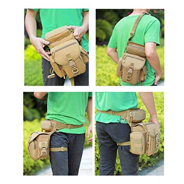 FSO Tactical Pouch 3 FengSi Tactical Drop Leg Pouch | Tool Fanny Thigh Pack Bags | Military Outdoor Camera Motorcycle Cycling Hiking Utility Thigh Waist Pack | 6 Colors Available