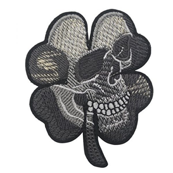 ODSP Airsoft Morale Patch 3 3PCS Small Realistic Cracked Skeleton Skull Within Irish Four Leaf Clover Tactical Patch Embroidered DIY Patches Applique Hook and Loop Backing for Backpacks Jackets Jeans Clothes-2.56 x 3.15 inches