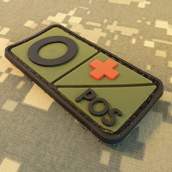LEGEEON Airsoft Morale Patch 4 LEGEEON Olive Drab OD Blood Type Morale Tactical PVC Rubber 3D Touch Fastener Patch