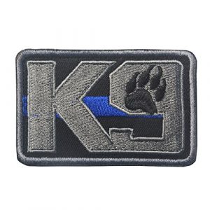 Zhikang68 Airsoft Morale Patch 1 K9 & Crossbone Killer Attack Police Dog Fastener Patch Embroidered Army Swat Morale Hook Loop Backing Tactial Badge Swat for Service Animal Vest (K9 Blue line)