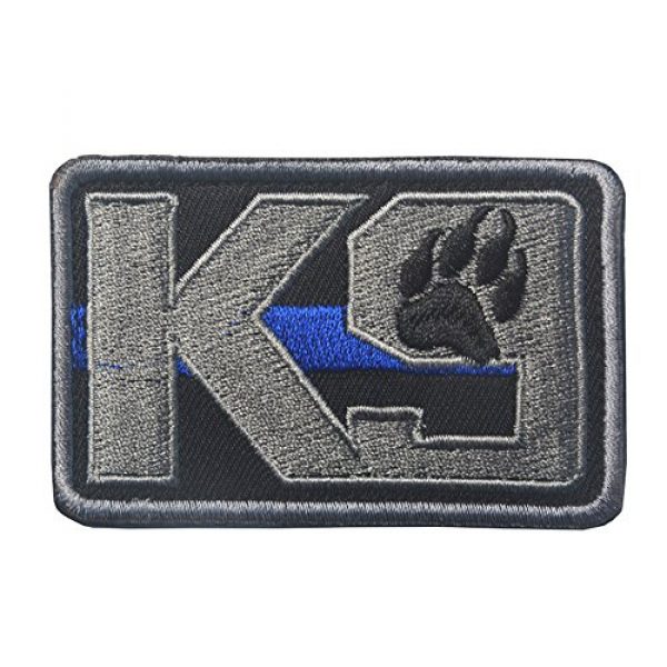 Zhikang68 Airsoft Morale Patch 1 K9 & Crossbone Killer Attack Police Dog Fastener Patch Embroidered Army Swat Morale Hook Loop Backing Tactial Badge Swat for Service Animal Vest (K9 Blue line)