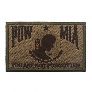 Zhikang68 Airsoft Morale Patch 1 POW MIA You are Not Forgotten Embroidered Patches Motorcycle Biker Vest Jacket Sew On Morale Vietnam,Military Shield Emblem(Khaki)