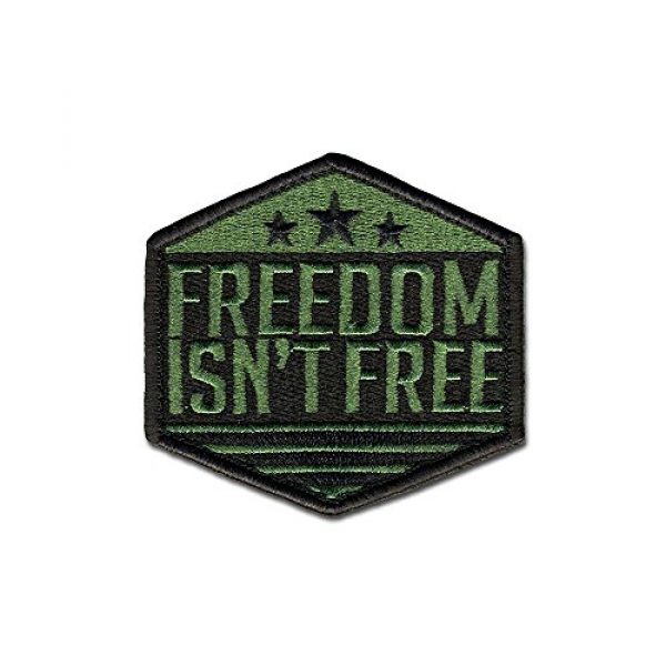 BASTION Airsoft Morale Patch 1 BASTION Morale Patches (Freedom Isnt Free, ODG) | 3D Embroidered Patches with Hook & Loop Fastener Backing | Well-Made Clean Stitching | Military Patches for Tactical Bag, Hats & Vest