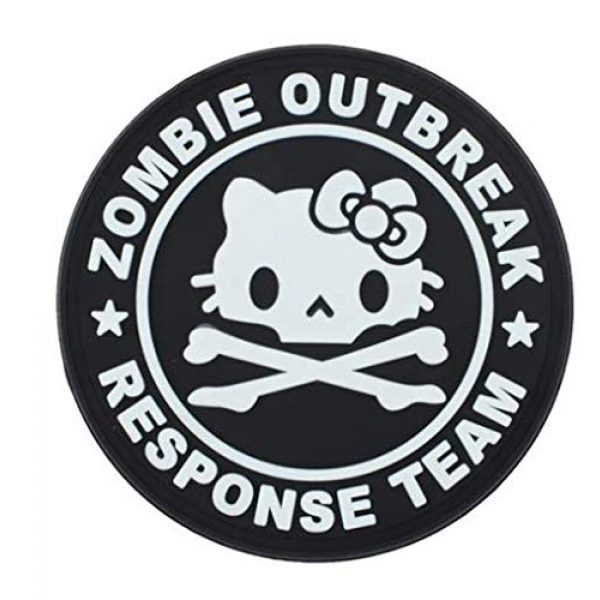 Tactical PVC Patch Airsoft Morale Patch 3 Hello Kitty Zombie Outbreak Response Team PVC Military Tactical Morale Patch Badges Emblem Applique Hook Patches for Clothes Backpack Accessories