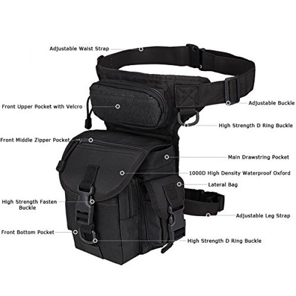 MAXTRA Tactical Pouch 3 MAXTRA Military Tactical Drop Leg Bag Tool Fanny Thigh Pack Leg Rig Utility Pouch Paintball Airsoft Motorcycle Riding Thermite Versipack, Black