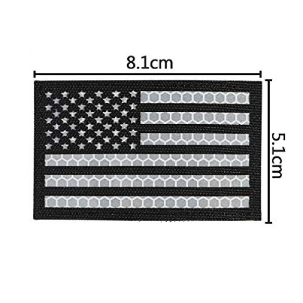 IronSeals Airsoft Morale Patch 3 IronSeals 2 Pack Reflective USA Flag Patch, Morale American Flag Patches with Hook-Fastener Backing
