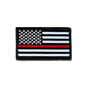 BASTION Airsoft Morale Patch 1 BASTION Morale Patches (USA Flag, Red Line) | 3D Embroidered Patches with Hook & Loop Fastener Backing | Well-Made Clean Stitching | Military Patches Ideal for Tactical Bag, Hats & Vest