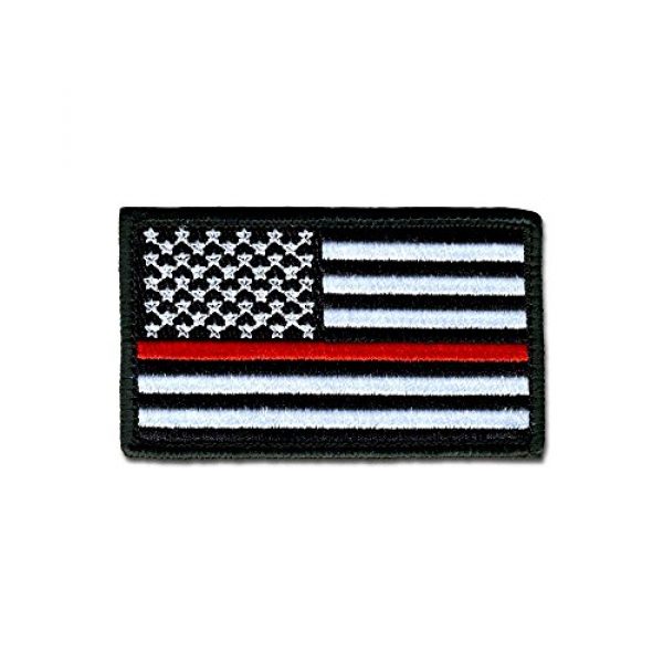 BASTION Airsoft Morale Patch 1 BASTION Morale Patches (USA Flag, Red Line) | 3D Embroidered Patches with Hook & Loop Fastener Backing | Well-Made Clean Stitching | Military Patches Ideal for Tactical Bag, Hats & Vest