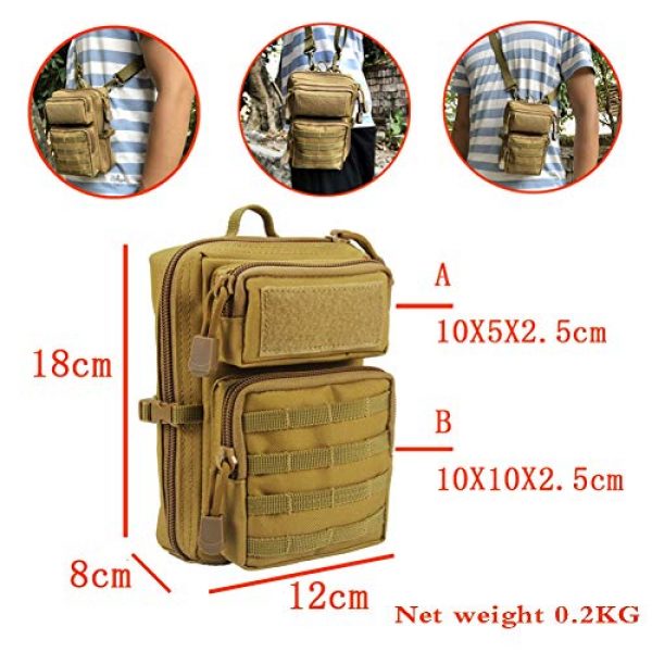 BREEZEY Tactical Pouch 6 BREEZEY EDC Bag Phone Holder Pouch Camping Hiking MOLLE System Backpack Utility Waist Bag