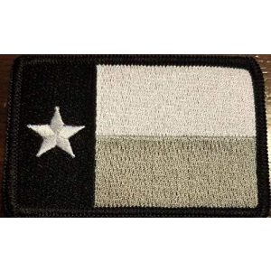 Fast Service Designs Airsoft Morale Patch 1 Texas State Flag Patch with Hook & Loop Tactical Morale Emblem Black, Gray & White Colors Black Border