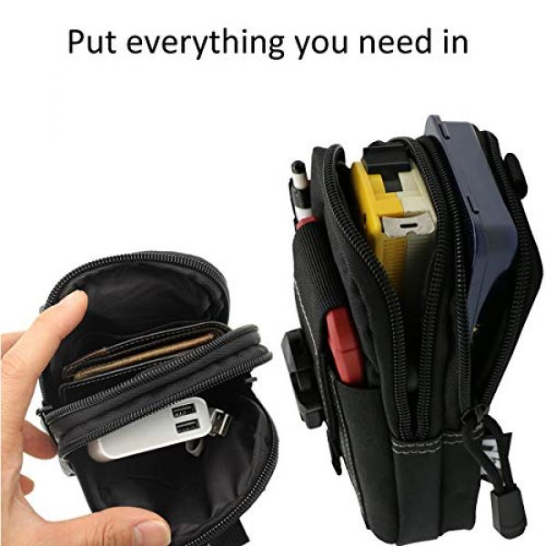 Military Ba Tactical Pouch 5 Military Ba Universal Outdoor Waist Bag, Tactical EDC Molle Pouch Camping Trekking Belt Purse Fit 6.5" Phone, Huawei P30/P30 Pro
