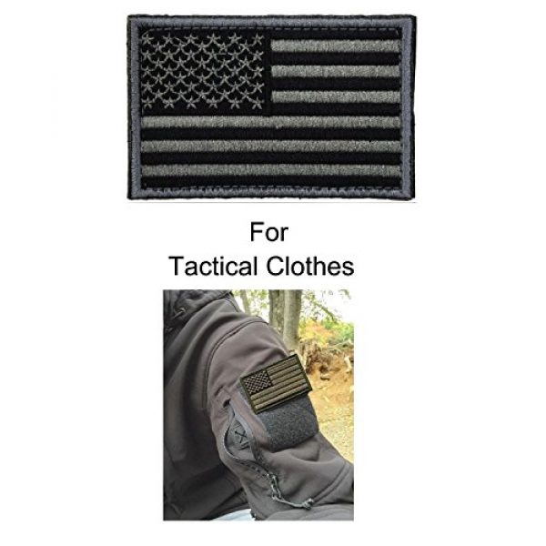 Prohouse Airsoft Morale Patch 3 2 Pieces Tactical USA Flag Patch -Black & Gray- American Flag US United States of America Military Uniform Emblem Patches