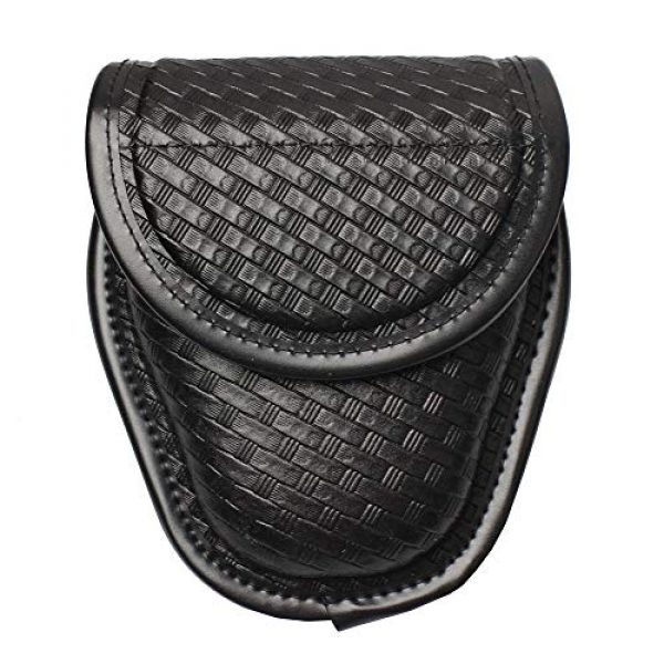 ROCOTACTICAL Tactical Pouch 1 ROCOTACTICAL Basketweave Single Handcuff Case, Hidden Snap Handcuff Holder Pouch, Molded Single Cuff Case