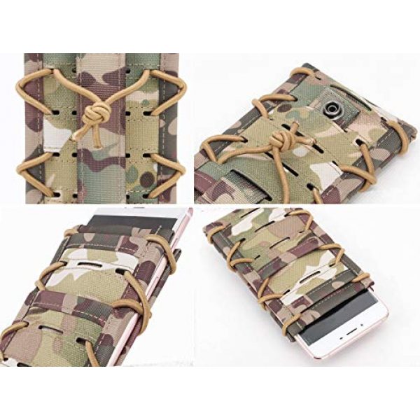 Aoutacc Tactical Pouch 2 Aoutacc Tactical Phone Holder Holster, Molle Phone Pouch Multitool Sheath with Pocket for 4.7" 5.5" Phone