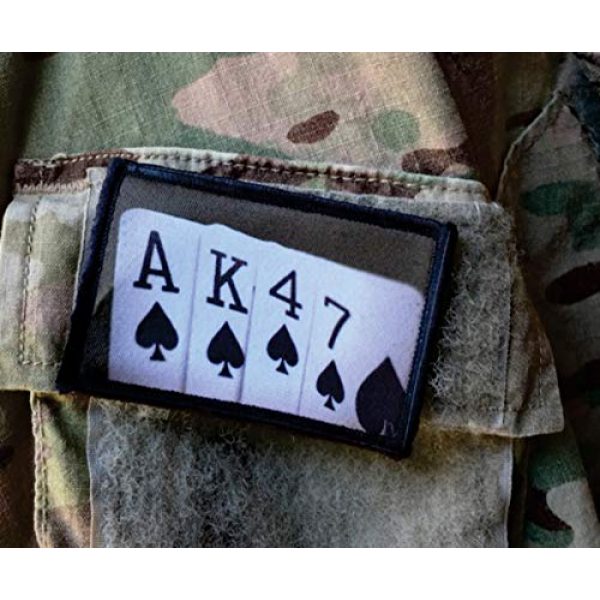 RedheadedTshirts Airsoft Morale Patch 2 AK47 Playing Cards Morale Patch. 2x3" Hook Patch. Redhaededtshirts Made in The USA