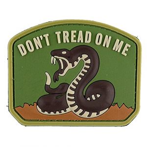 LIVABIT Airsoft Morale Patch 1 LIVABIT PVC Rubber 3D Morale Patch MP-19 Tactical Airsoft Paintball Don't Tread On Me Snake OD Green