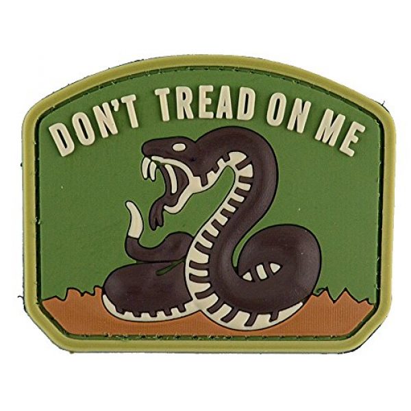 LIVABIT Airsoft Morale Patch 1 LIVABIT PVC Rubber 3D Morale Patch MP-19 Tactical Airsoft Paintball Don't Tread On Me Snake OD Green