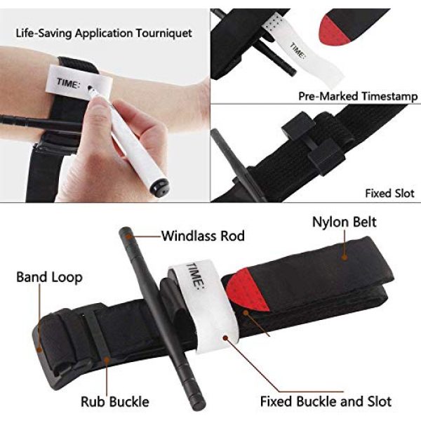 Epic Medical Supply Tactical Pouch 6 Epic Medical Supply Combat Tourniquet with Emergency Time Strap, Quick Release Buckle, and One Hand Grip Stick for Self or First Responder Application, Tactical Military Survival Gear