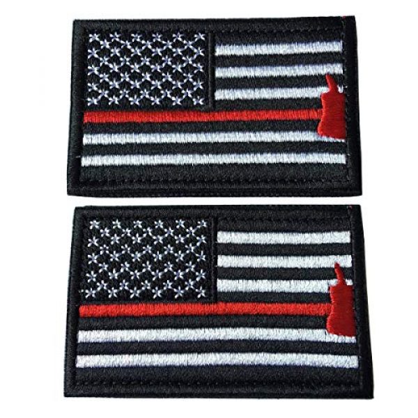 Hng Kiang Hu Airsoft Morale Patch 1 Bundle 2 Pieces American Flag Patch Thin Red Line US Firefighter Emergency Rescue
