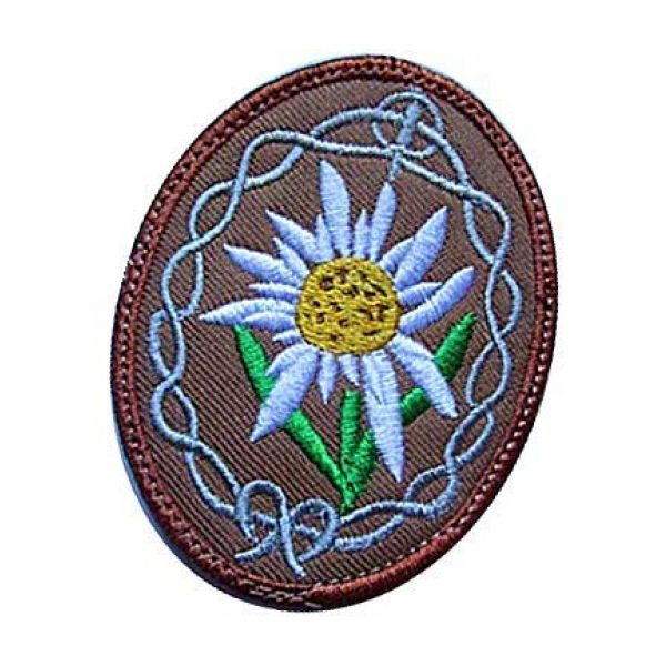 Embroidery Patch Airsoft Morale Patch 3 WWII German Mountain Troops Elite Edelweiss Military Hook Loop Tactics Morale Embroidered Patch