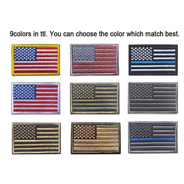 TopAAA Airsoft Morale Patch 3 Tactical Morale Tags Patch USA Flag Embroidered American Flag Patch Hook&Loop Fastener Backing Emblem, Red & Grey