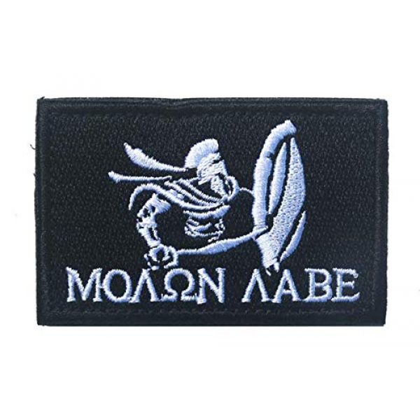 Tactical Embroidery Patch Airsoft Morale Patch 4 Warrior Sparta Molon Labe Tactical Embroidery Patch Hook & Loop Morale Patch Military Patch for Clothing Accessory Backpack Armband (4pcs)