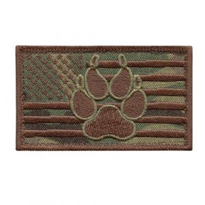 LEGEEON Airsoft Morale Patch 1 LEGEEON Multicam USA American Flag K-9 Dog Handler Morale Tactical Embroidery Hook-and-Loop Patch