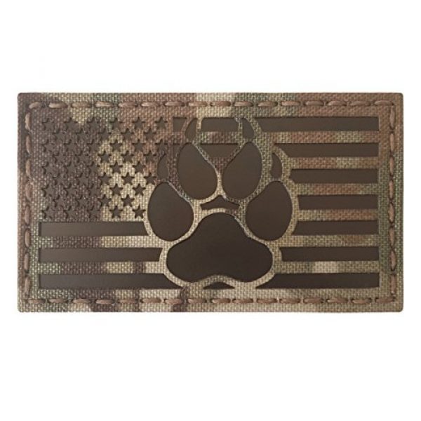 Tactical Freaky Airsoft Morale Patch 3 IR Multicam Infrared USA Flag K9 Dog Handler Paw K-9 Tactical Morale Fastener Patch
