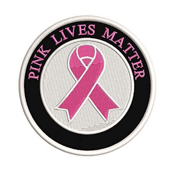 Sassy Treasures Airsoft Morale Patch 1 Breast Cancer Awareness Pink Lives Matter 3.5" Embroidery DIY Iron or Sew-on Decorative Patches Pink Ribbon Theme Novelty Applique