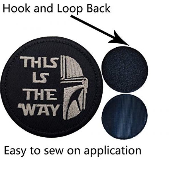 APBVIHL Airsoft Morale Patch 5 This is The Way Mandalorian Morale Patch, Fastener Hook and Loop Backing Tactical Military Embroidered Fabric Patches for Clothes Hat Backpack, 3.15 Inch, Bundle 2 Pieces