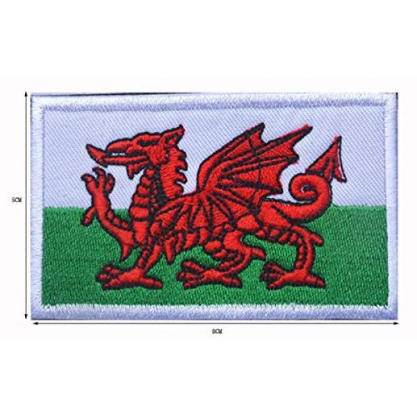 Tactical Embroidery Patch Airsoft Morale Patch 2 2pcs Wales Flag Embroidery Patch Military Tactical Morale Patch Badges Emblem Applique Hook Patches for Clothes Backpack Accessories