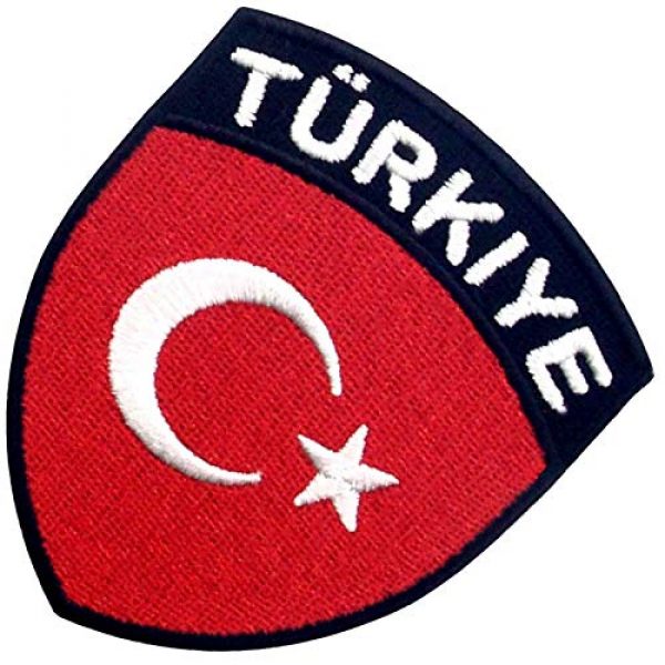 EmbTao Airsoft Morale Patch 4 EmbTao Turkey Flag Shield Patch Embroidered National Morale Applique Iron On Sew On Turk Emblem