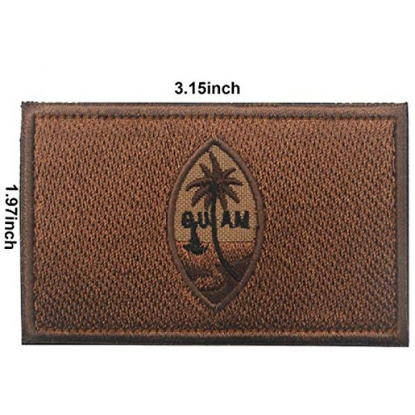 ODSP Airsoft Morale Patch 6 Guam Guamanian Territory of The United States National Flag Embroidered Hook & Loop Patch Tactical Military Morale Emblem Patches Applique Badge 2PCS