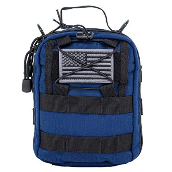 LINE2design Tactical Pouch 2 LINE2design First Aid (Ifak) Molle Pouch - EMT Emergency Medical Trauma Bag Outdoor Tactical EDC Rescue Utility Gear Pouch for Hiking Gunshot Stop Bleeding Includes USA Patch - Navy