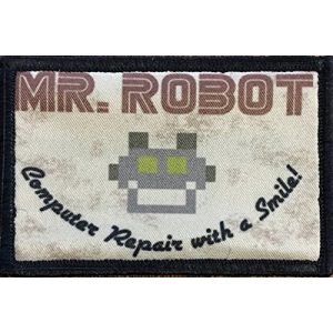 RedheadedTshirts Airsoft Morale Patch 1 Mr Robot Morale Patch. 2x3" Hook and Loop Patch. Made in The USA