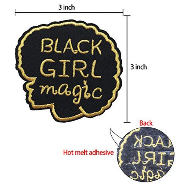 EZWOO Airsoft Morale Patch 2 Embroidery Patches, Black Girl Magic Iron on Large Patches for Clothing Repair Backpack Jeans, Black Lives Matter, 2PCS