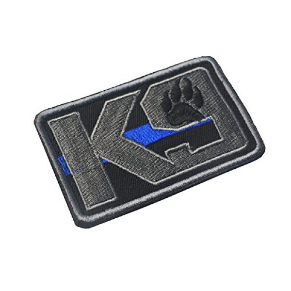 Zhikang68 Airsoft Morale Patch 3 K9 & Crossbone Killer Attack Police Dog Fastener Patch Embroidered Army Swat Morale Hook Loop Backing Tactial Badge Swat for Service Animal Vest (K9 Blue line)